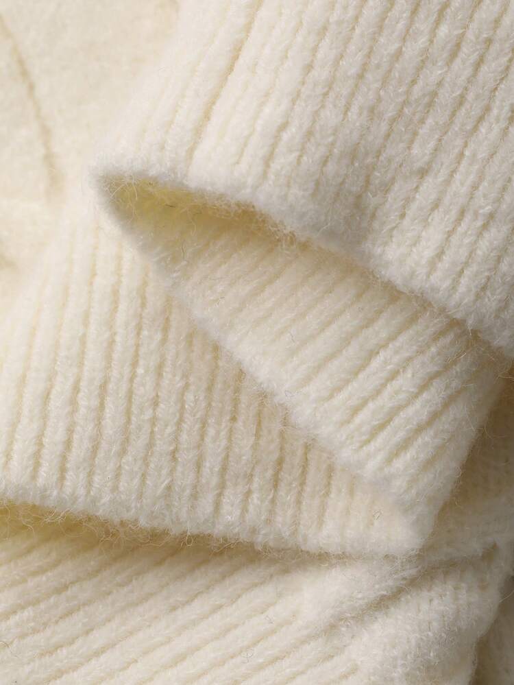 Young Boy Casual Solid Color Knit Sweater, Autumn/Winter