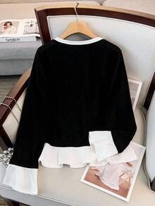 GlowEve CURVE 秋季大码优雅撞色串珠T恤