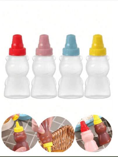 1pc, Mini Sauce Bottles, Mini Ketchup Bottles, Condiment Squeeze Bottle, Plastic Portable Containers Bottle For Office Lunchbox Picnic Oil Soy Sauce Honey Salad Dressing, Spice Bottle, Kitchen Utensils, Kitchen Stuff