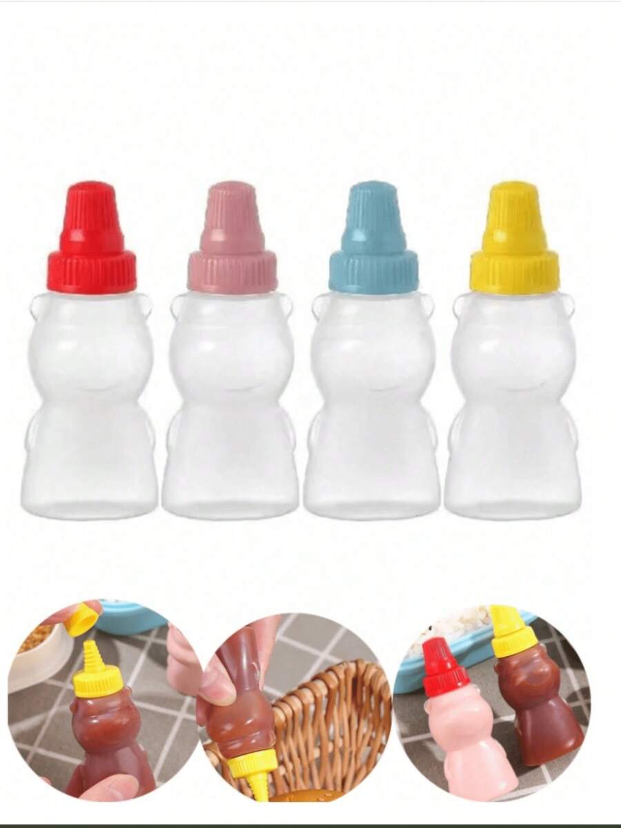 1pc, Mini Sauce Bottles, Mini Ketchup Bottles, Condiment Squeeze Bottle, Plastic Portable Containers Bottle For Office Lunchbox Picnic Oil Soy Sauce Honey Salad Dressing, Spice Bottle, Kitchen Utensils, Kitchen Stuff - Multicolor - View 1