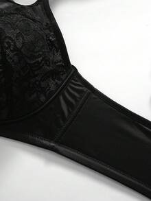 1pc Women's Sexy Lace Patchwork Bra Lingerie Bra - Black - View 7