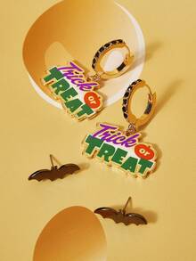 TOM & JERRY X SHEIN 1 Conjunto de Brincos de Liga de Zinco com Tema Casual de Halloween Estilo Cartoon para Mulheres da Moda