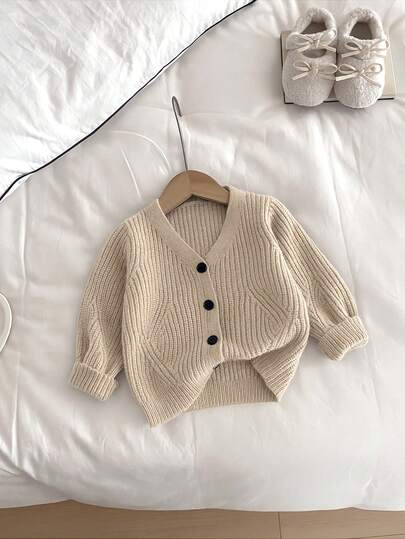 Souflis Souflis 新款时尚百搭卡其色开衫，适合少女穿着