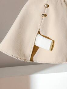 SHEIN Elladie kids 女婴可爱羊毛斗篷外套，秋冬季