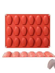 1个硅胶空心壳玛德琳蛋糕模具布丁果冻烘焙模具巧克力烘焙模具 - 棕色 - 查看 4