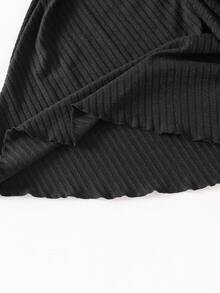 Women's Casual Off Shoulder Solid Color Dress, Suitable For Work And Everyday Wear - Black - View 6