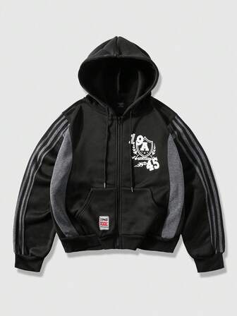 Street Life Felpa casual da uomo con cappuccio e coulisse, a contrasto di colore