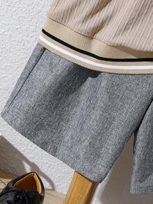 SHEIN Tween Boy Casual 2 In 1 Gentleman Suit Set - Grey - View 3