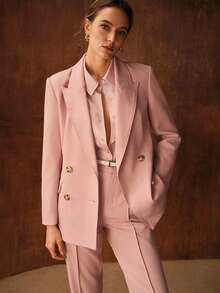 MOTF PREMIUM 女士极简双排扣西装外套