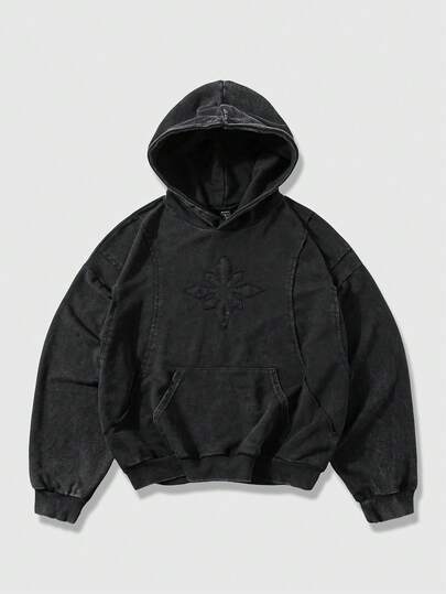 Street Life بلوزة رياضية فضفاضة للرجال مع كابوشون وجيوب، بأكمام طويلة