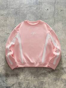 AXEPEAK Áo nỉ dài tay cổ tròn in họa tiết hình học màu tương phản dành cho nam, mùa thu, dành cho mùa thu đông - Nhiều màu - Xem 9