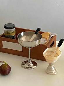 Joivida 1件/2件不锈钢冰淇淋杯、高脚杯、夏季不锈钢甜点碗、水果沙拉碗、枣子零食杯、咖啡杯 - 銀色 - 查看 20