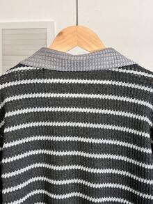 Tween Girls Casual Striped T-Shirt And Pants Set, Autumn - Grey - View 4