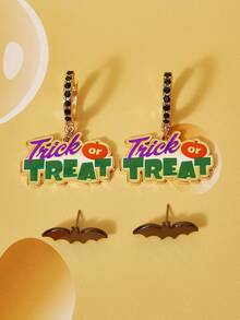 TOM & JERRY X SHEIN 1 Conjunto de Brincos de Liga de Zinco com Tema Casual de Halloween Estilo Cartoon para Mulheres da Moda