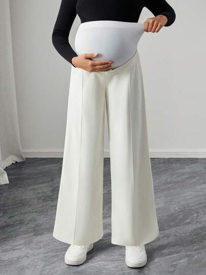 SHEIN Pantalones anchos versátiles y casuales para maternidad, otoño/invierno