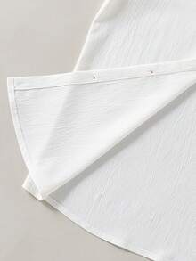 Teen Boy Solid Color Long Sleeve Single-Breasted Casual Pocket Shirt - White - View 6