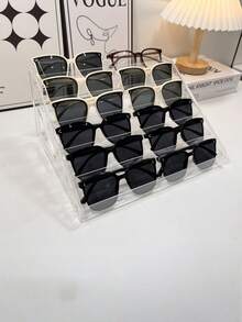 Multifunctional Transparent Acrylic Eyewear Display Case Organizer Stand For Sunglasses Optical Glasses Storage Desktop Countertop Shop Home Decoration Wedding Party Gift Idea - White - View 6