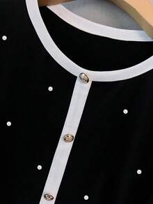 GlowEve CURVE 秋季大码优雅撞色串珠T恤