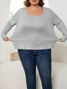 SHEIN CURVE+ 3件套大码女士休闲T恤，适合春秋季