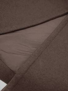 GENKIRA 秋冬新款宽松柔软羊毛大衣女装，优雅风范 - 咖啡棕 - 查看 7