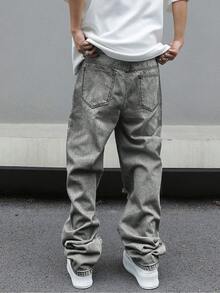PAVTROS Manfinity Streetrush Men's Pocket Distressed Loose Wide Leg Casual Jeans