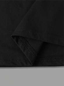 Manfinity Homme 男士休闲2026新年图案印花圆领短袖T恤 - 黑色 - 查看 4