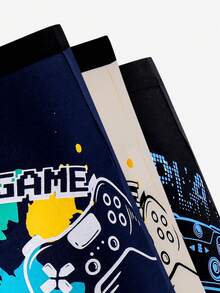 10pcs Fun Game School Boy Lingerie Young Boys Comfortable Game Console Print 10 Boxer Briefs - Multicolor - View 3