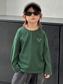 Dazy Kids Toddler Boys T-Shirt, Fall Clothes - Green - View 3