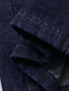 DAZY 女士休闲纽扣牛仔套装 - 藍色 - 查看 6