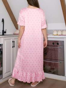 SweetSlumber Váy ngủ họa tiết trái tim và thỏ hoạt hình cỡ lớn dễ thương - Nhiều màu - Xem 2