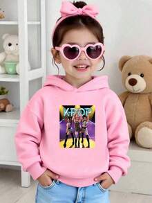 Sparklyn Tween Mädchen Casual Buchstabe & Portrait Grafik Hoodie Sweatshirt, Herbst