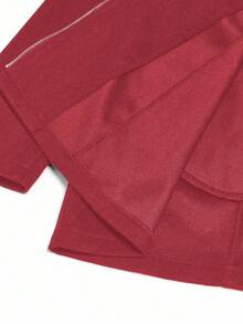 EMERY ROSE Áo khoác ngoài họa tiết rồng và phượng trang trí khóa kéo cỡ lớn cho nữ, thời trang, cổ điển, thanh lịch, đa năng - Đỏ - Xem 8