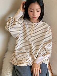 Dazy Kids Girls Striped Long Sleeve T-Shirt, Fall Clothes