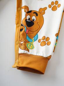 SCOOBY-DOO X SHEIN Baby Boy Cute Cartoon Puppy All-Over Print Crew Neck Long Sleeve Knit Jumpsuit - Multicolor - View 6
