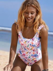 Swim SPRTY 1pc Women's Ocean Element Random Print One-Piece Swimsuit Vacation Spring To Summer Spring Summer - Multicolor - View 4