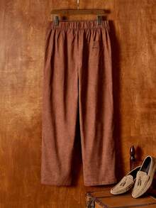 Manfinity NXTstreet Quần dài trơn màu đa năng thường ngày dành cho nam - màu nâu - Xem 4