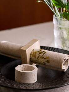 Cirelle 1 件天然米色洞石餐巾环，适用于家庭、餐厅、酒店、餐具，天然成型，家居装饰品 - 彩色 - 查看 10