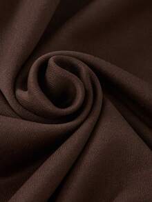 SHEIN 少女休闲拉链运动衫，简约时尚，适合日常穿着、度假穿着、夏季穿着、旅行穿着 - 摩卡棕 - 查看 5