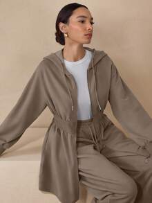 Graceveil Slimming Zip-Up Hooded Casual Long Sleeve Fashion Jacket, Autumn/Winter