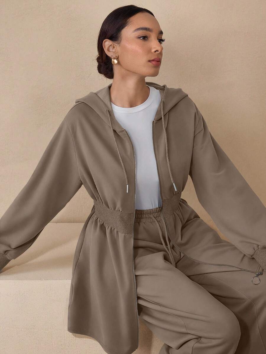 Graceveil Slimming Zip-Up Hooded Casual Long Sleeve Fashion Jacket, Autumn/Winter