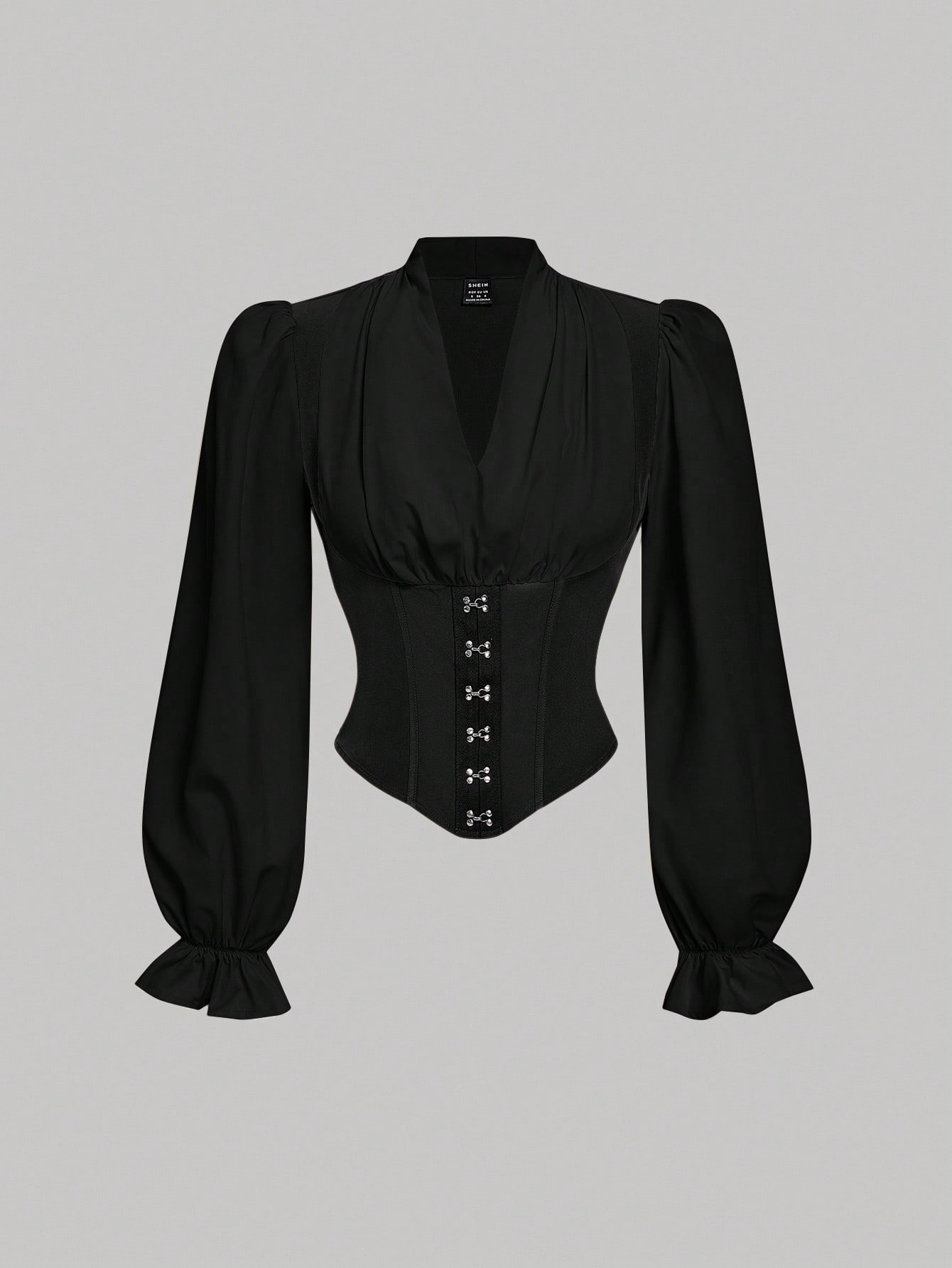 SHEIN MOD بلوزة نسائية بأكمام فانوس طويلة ذات لون...