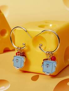TOM & JERRY X SHEIN 1 Pair Fashionable Women's Element Earrings - Gold - View 2