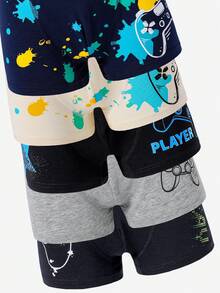 10pcs Fun Game School Boy Lingerie Young Boys Comfortable Game Console Print 10 Boxer Briefs - Multicolor - View 7