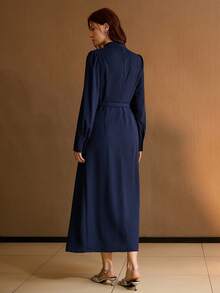MOTF PREMIUM ELEGANT FOLD PLEATED DRESS - Blue - View 3