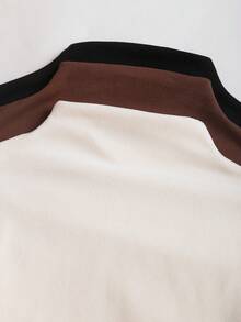 Sweetra 3件套秋冬新款高领长袖舒适基础纯色叠穿套装 - 彩色 - 查看 7