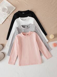 针织舒适简约时尚甜美可爱多件套组合，女童打底衫