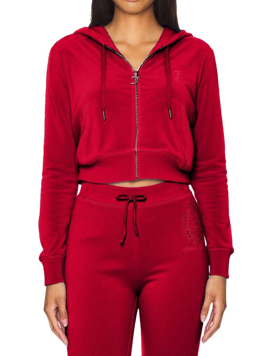 Juicy Couture Women's Full Zip Hoodie Red - 中紫紅色 - 查看 1