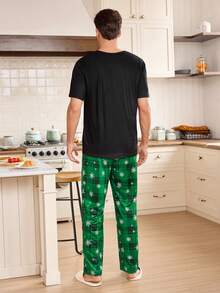 CoupledUp Christmas Plaid Deer Men's Pajama Set - Multicolor - View 3