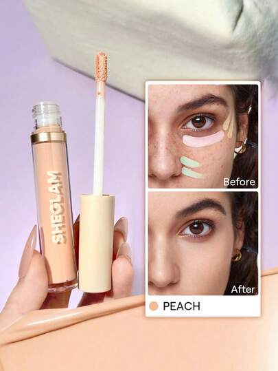 SHEGLAM Come Il Correttore Di Colore Magico-Correttore Liquido Color Pesca Correttore Illuminante A Lunga Durata Copertura Totale Correttore Idratante Leggero Per Tutto Il Giorno Natale Correttore Invernale Marchio Bellezza Trucco Cosmetico Per Donne Ragazze Perfetto Per Autunno Inverno Ideale Per Y2K Elegante Moda Adatto Per Compleanno Natale Presente Festa Pronto Migliore Colore