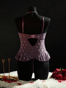 SpicyHot 1 件大码蕾丝无线性感紧身衣 - 紫色 - 查看 7